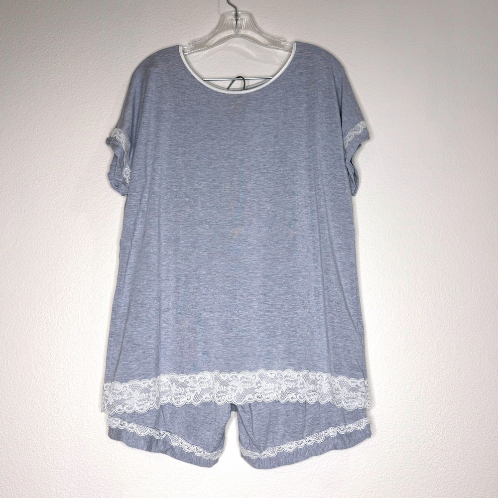 INTIMISSIMI Pajama Set Short Sleeve Top Shorts LG Modal Lace Blue